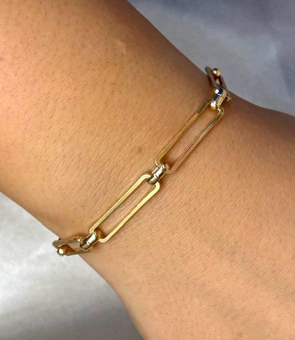 Long Link Paper-Clip Bracelet