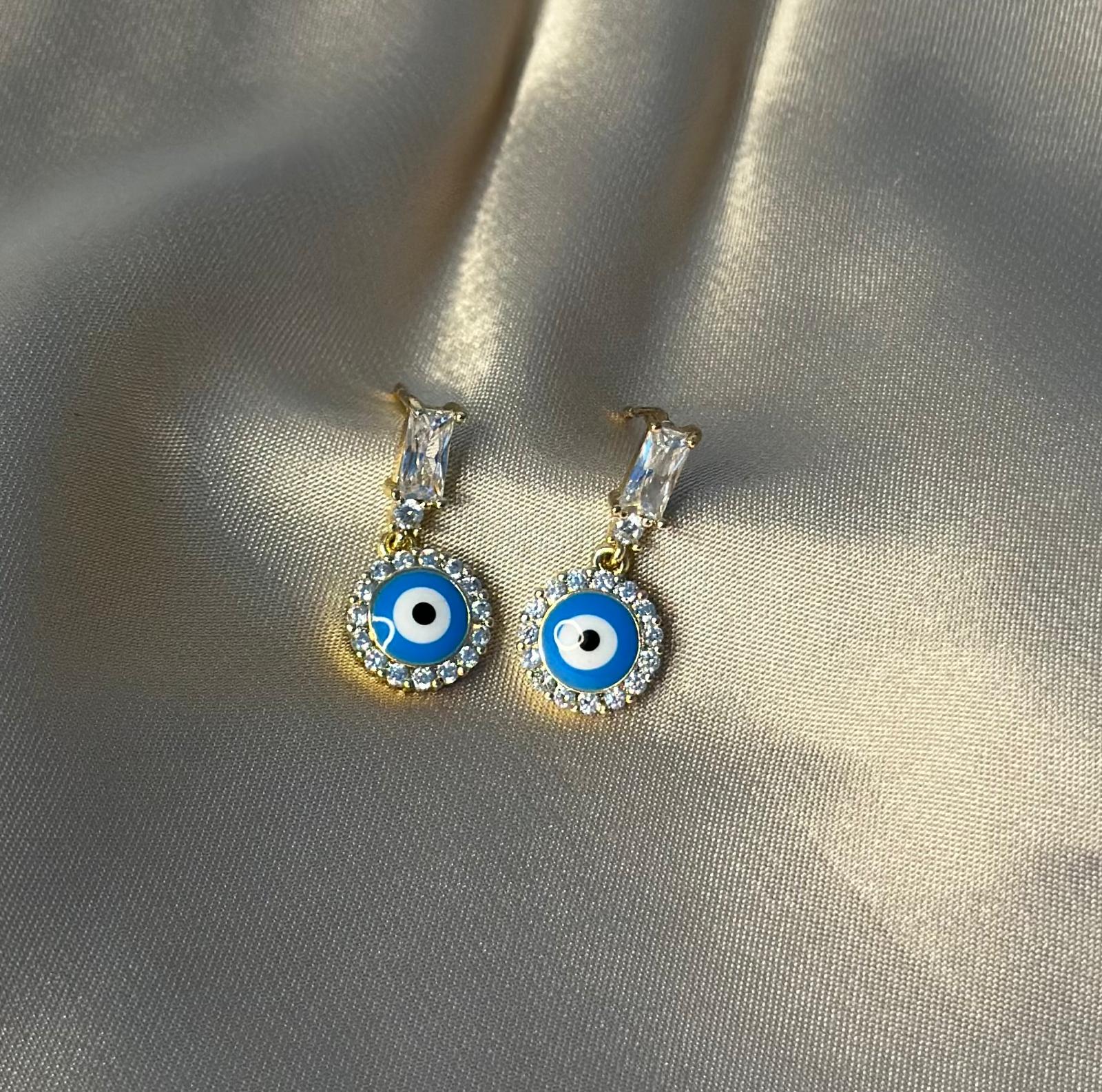 Baguette Lucky Eye Earrings
