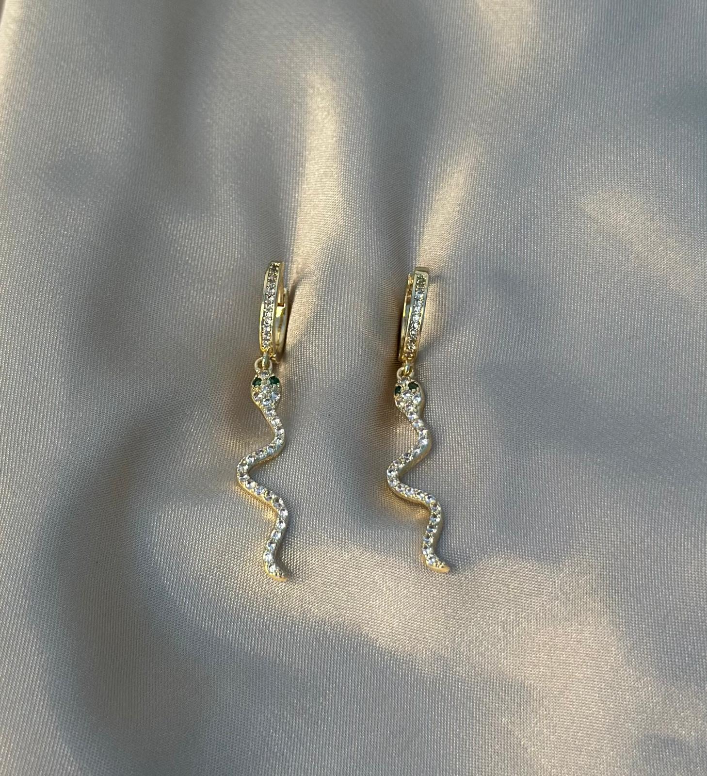 Slithering Snake Huggie Earrings