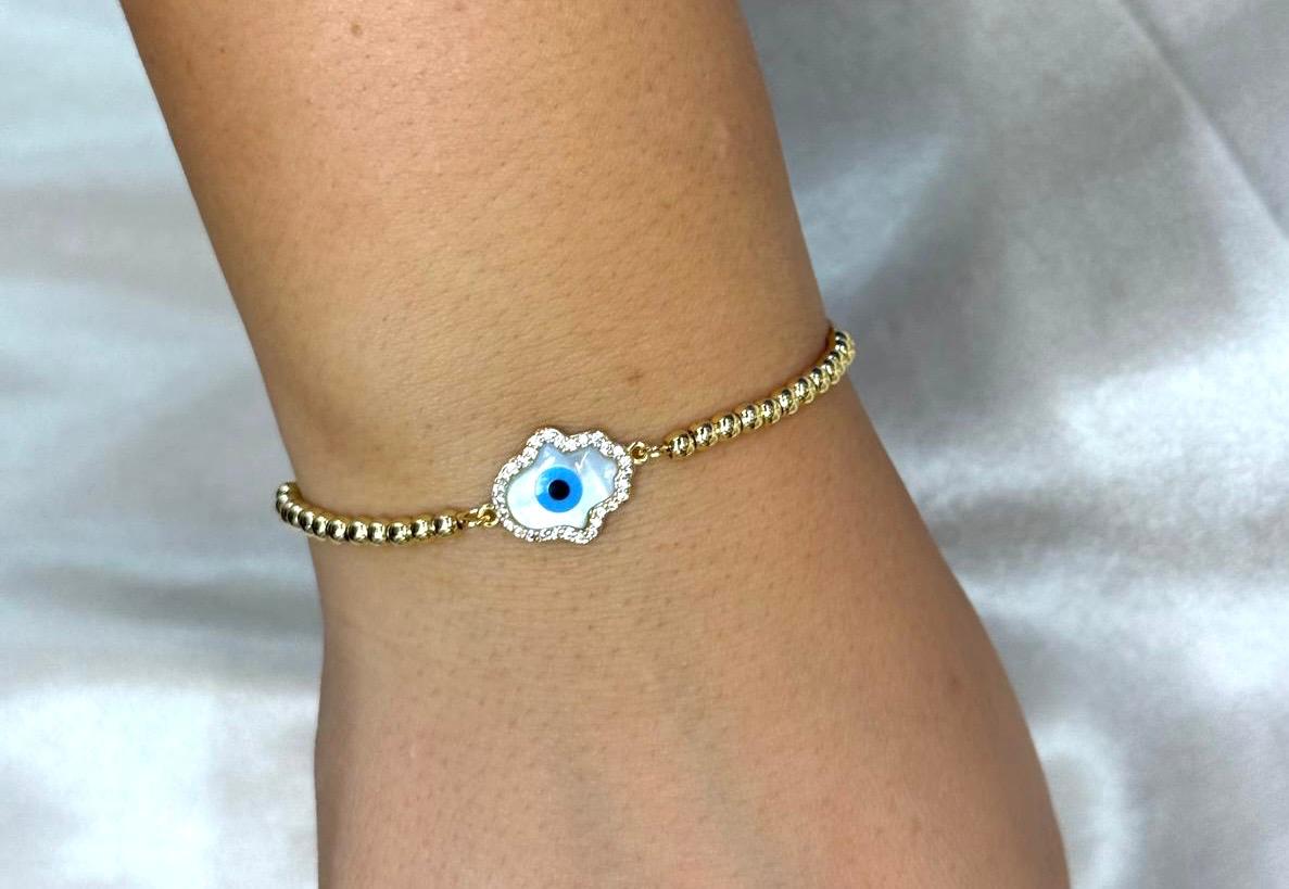 Opal Hamsa Bolo Bracelet