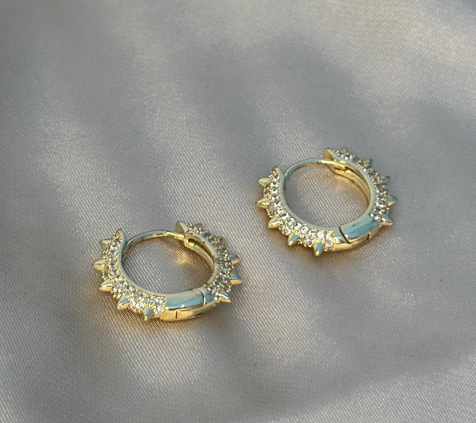 Multi Spike Huggie Earrings