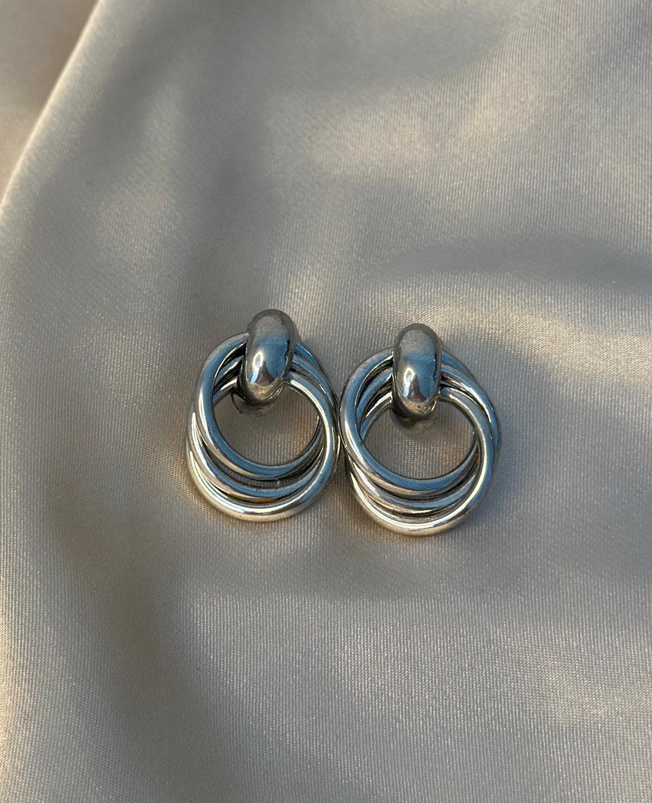 Silver Croissant Earrings