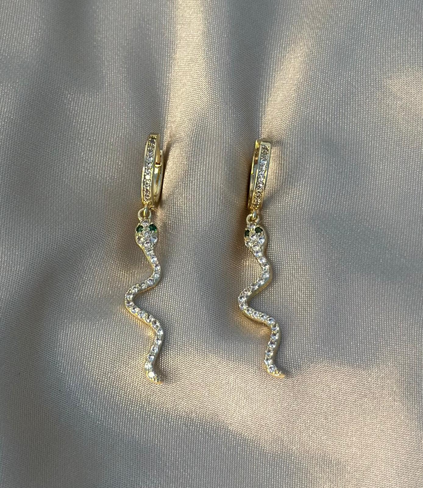 Slithering Snake Huggie Earrings