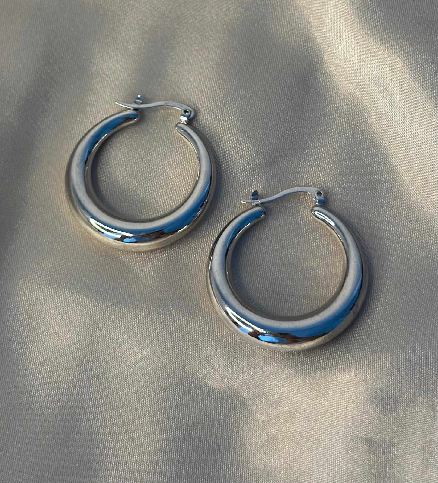 Silver Jumbo Hoop Earrings