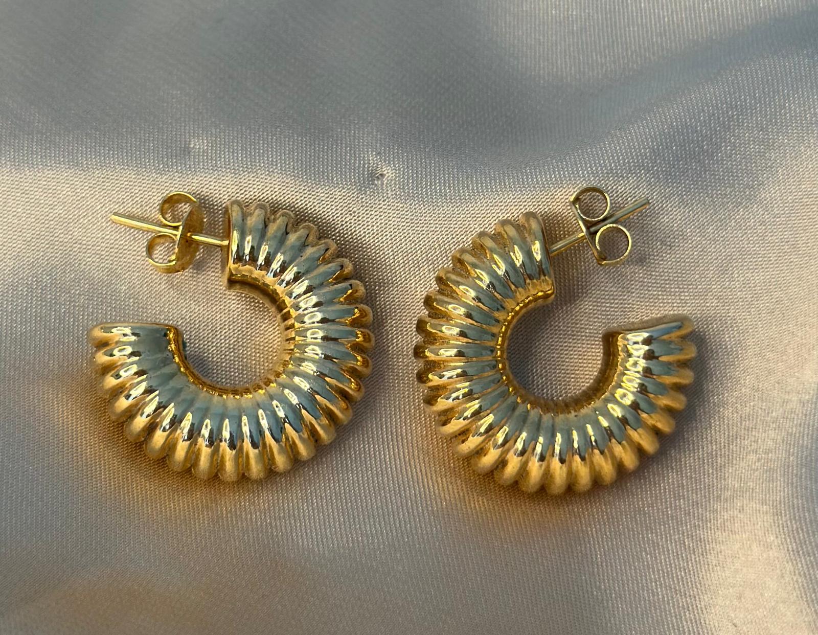 Chunky Macaroni Hoop Earrings