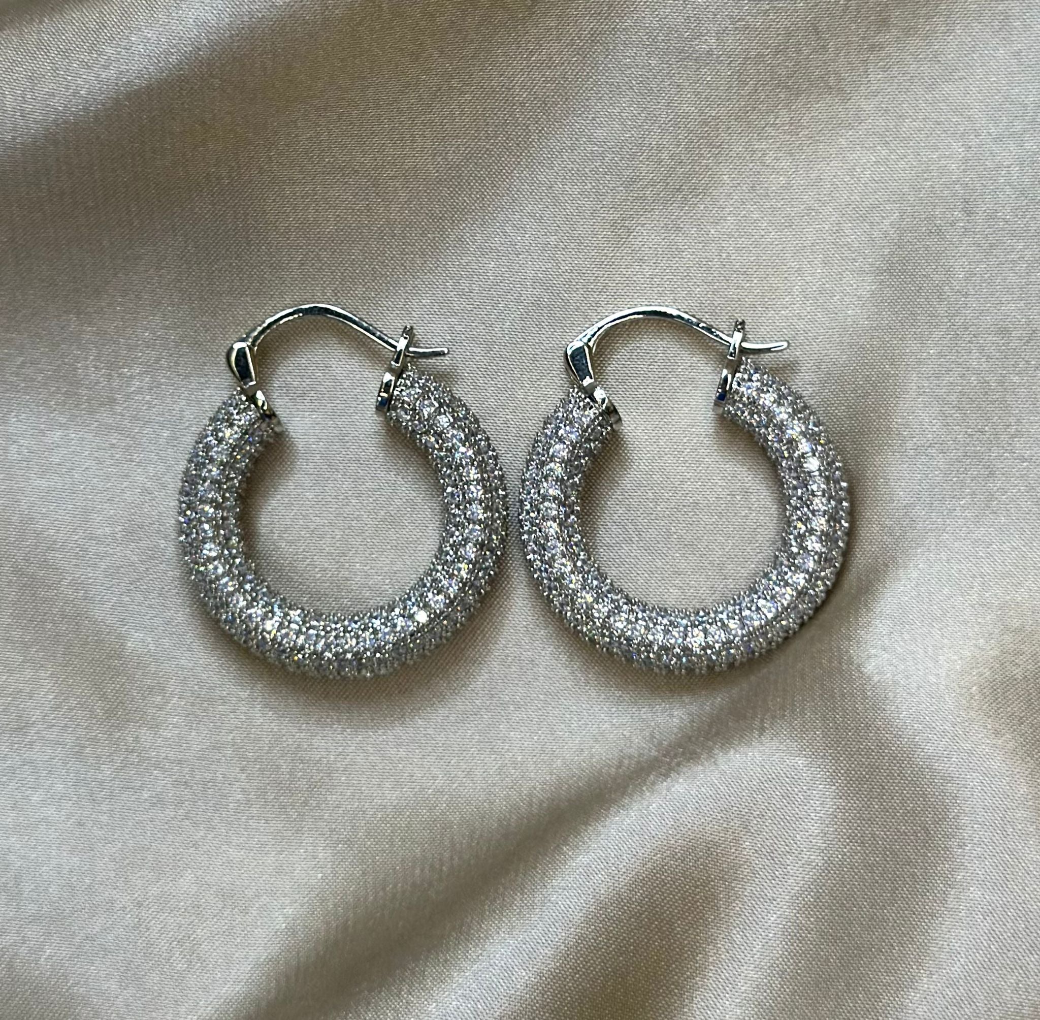 Silver French Lever-Back Hoop Earrings