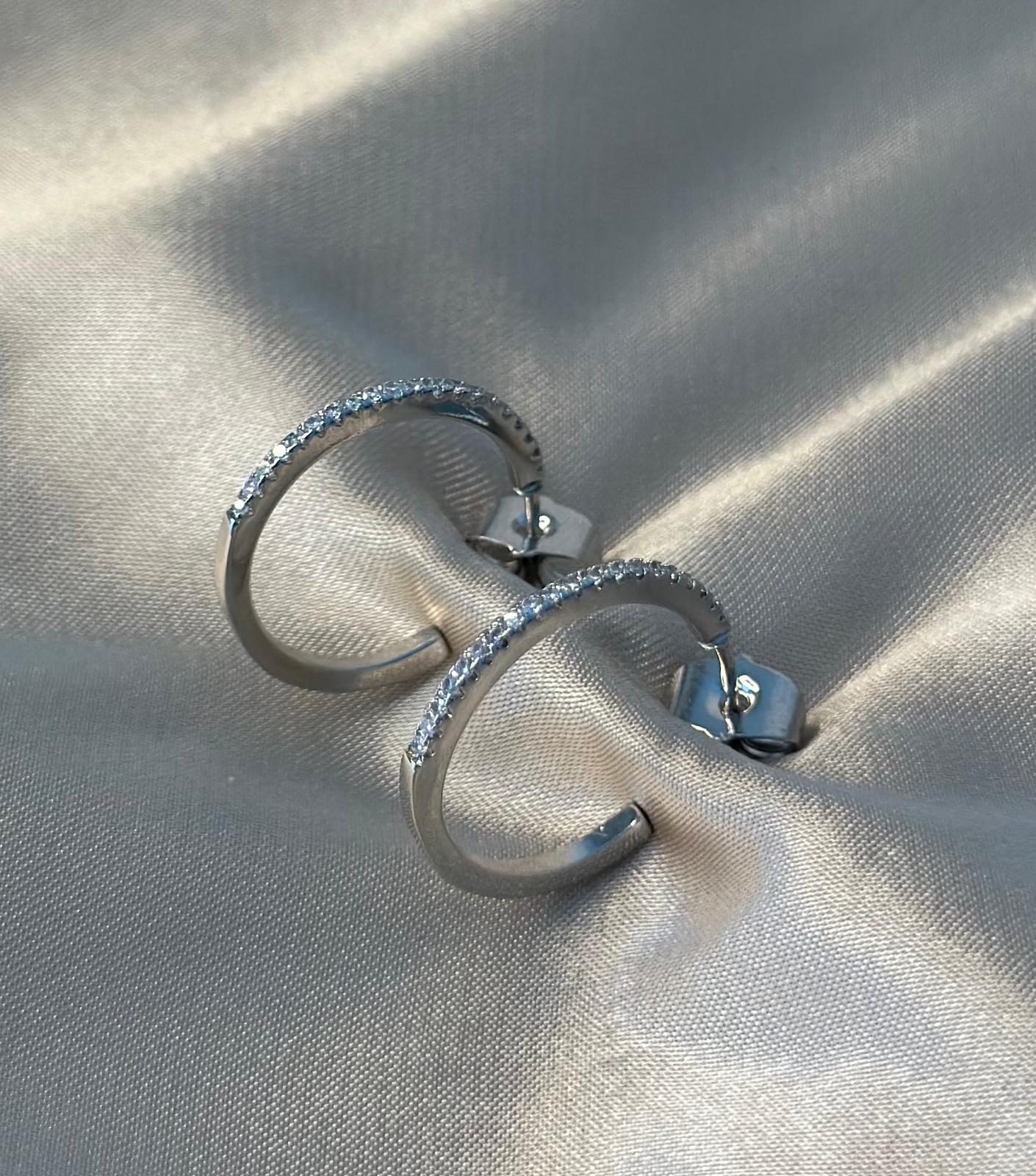Silver Luna Hoop
