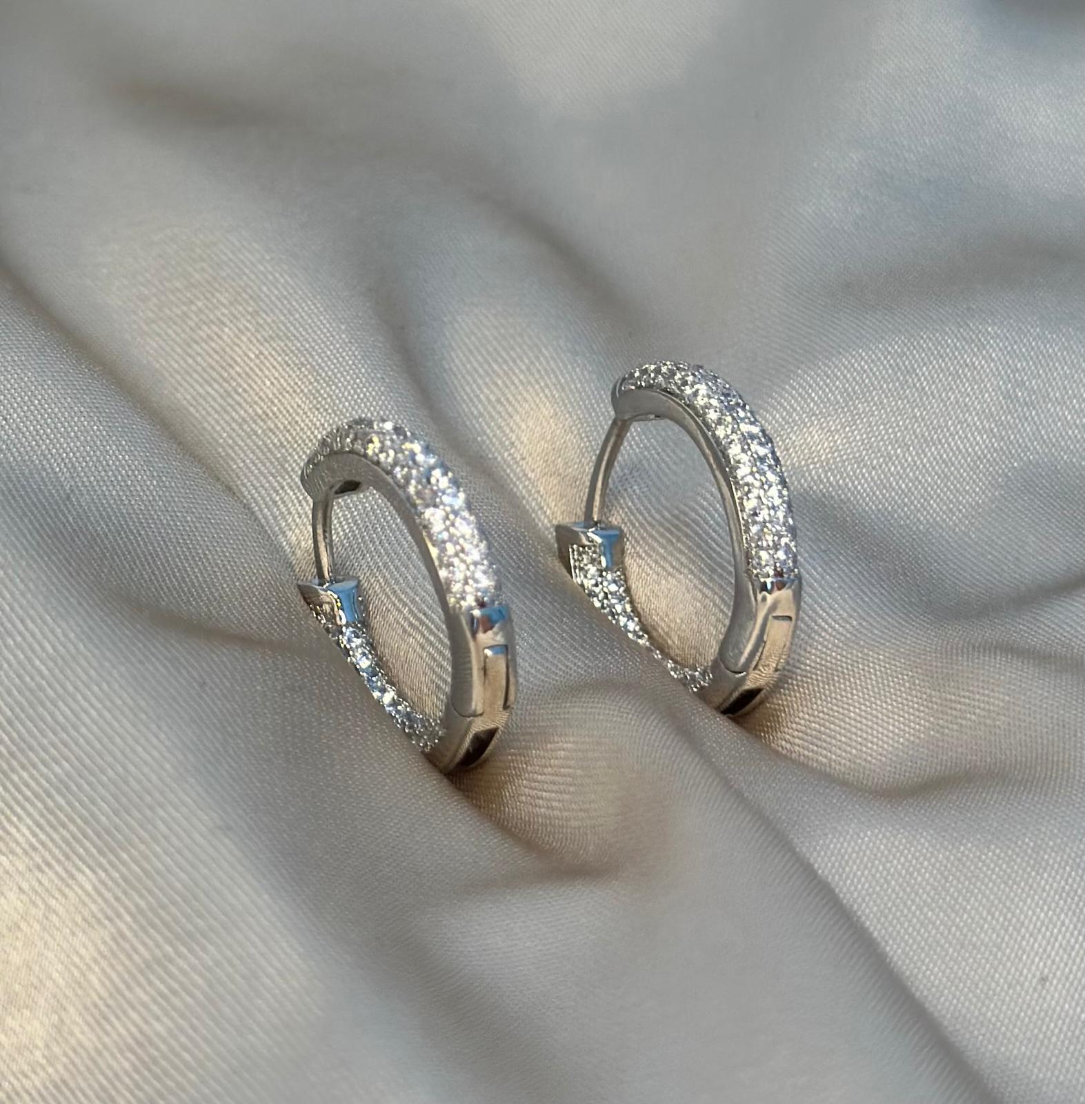 Silver MicroPave Gloria Huggies