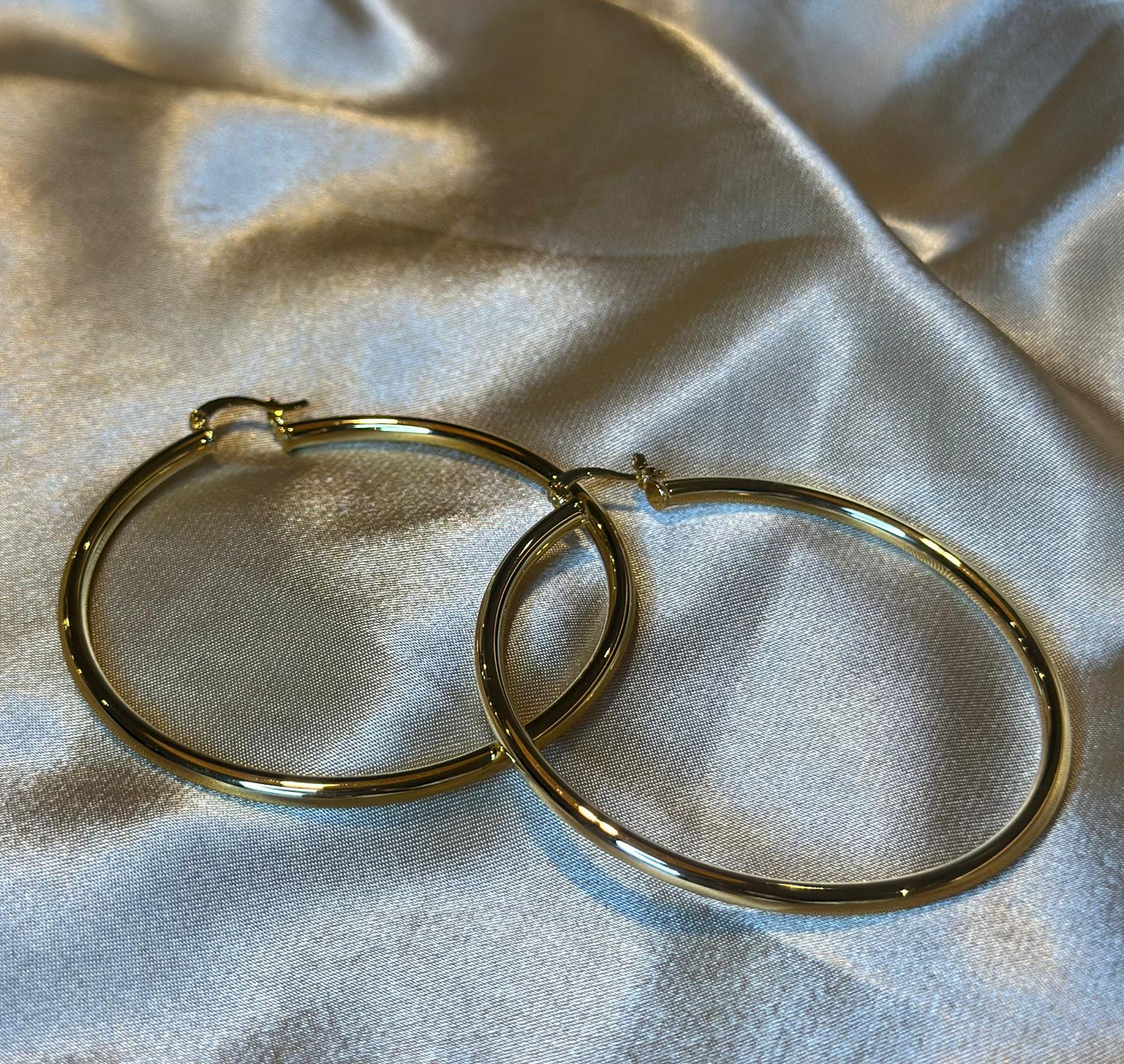 Large Lever-Back Hoop Earrings