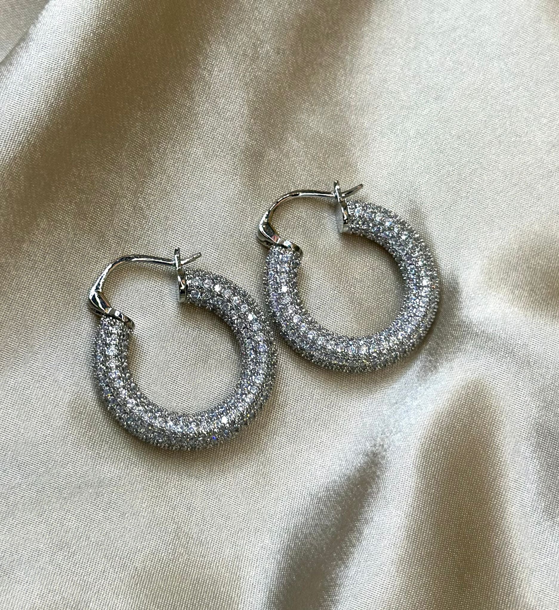 Silver French Lever-Back Hoop Earrings