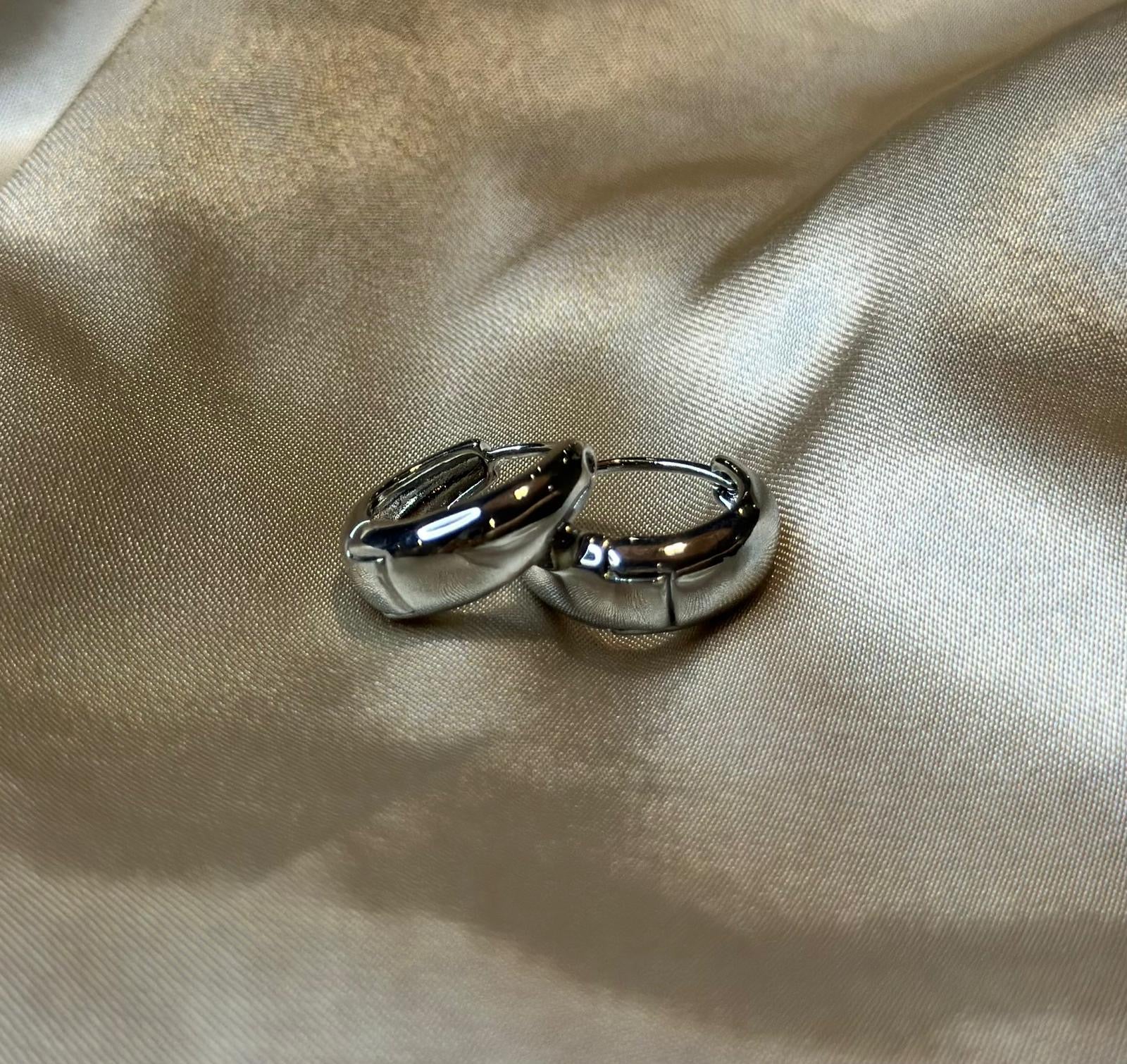 Silver Classic Huggie Earrings