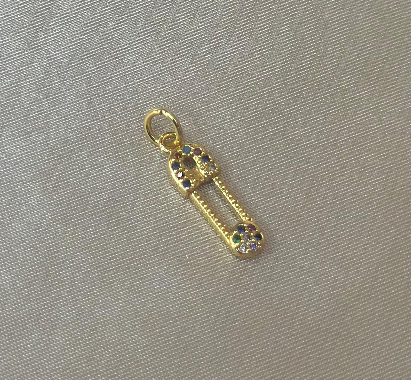 Multicolor Safety Pin Charm