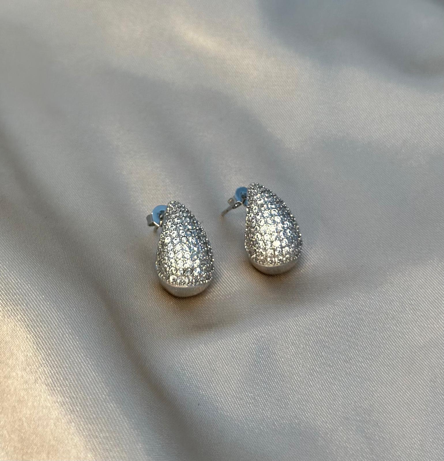 Silver Frosted Drop Earrings