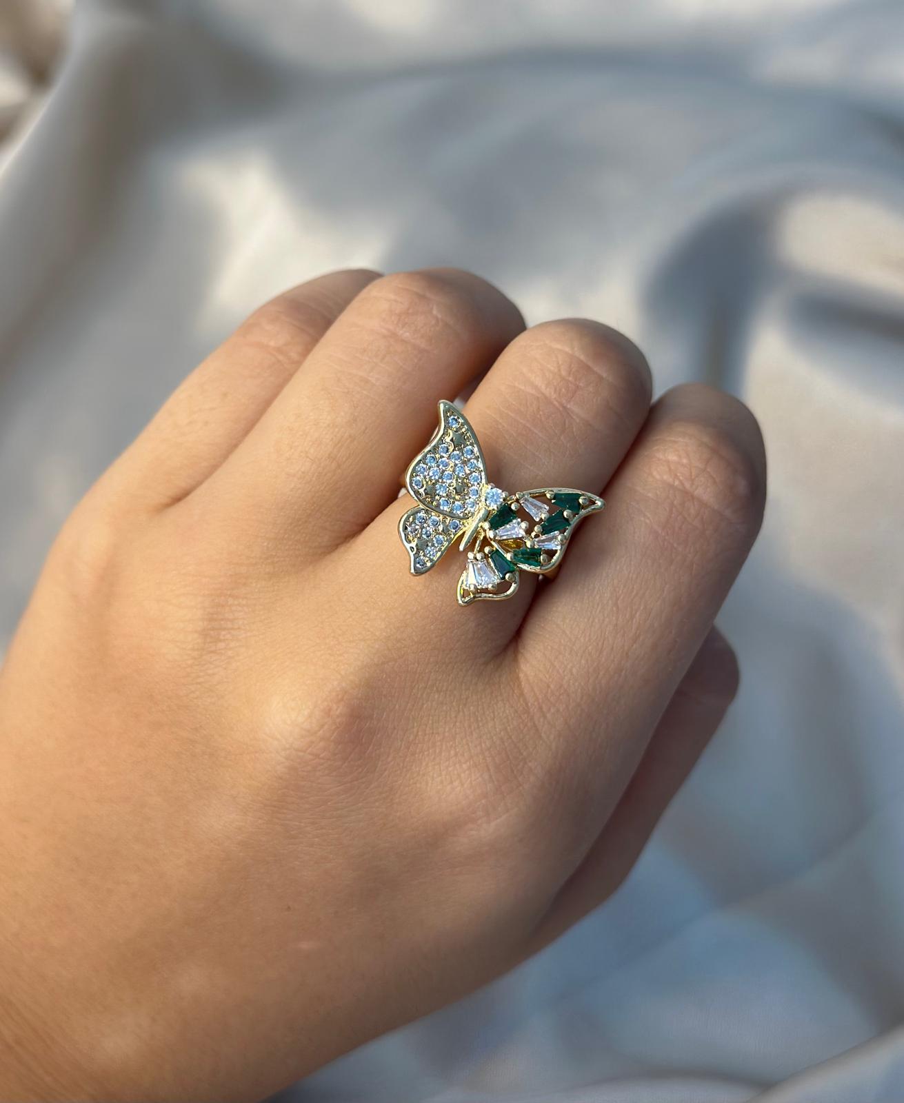 Emerald Butterfly Ring