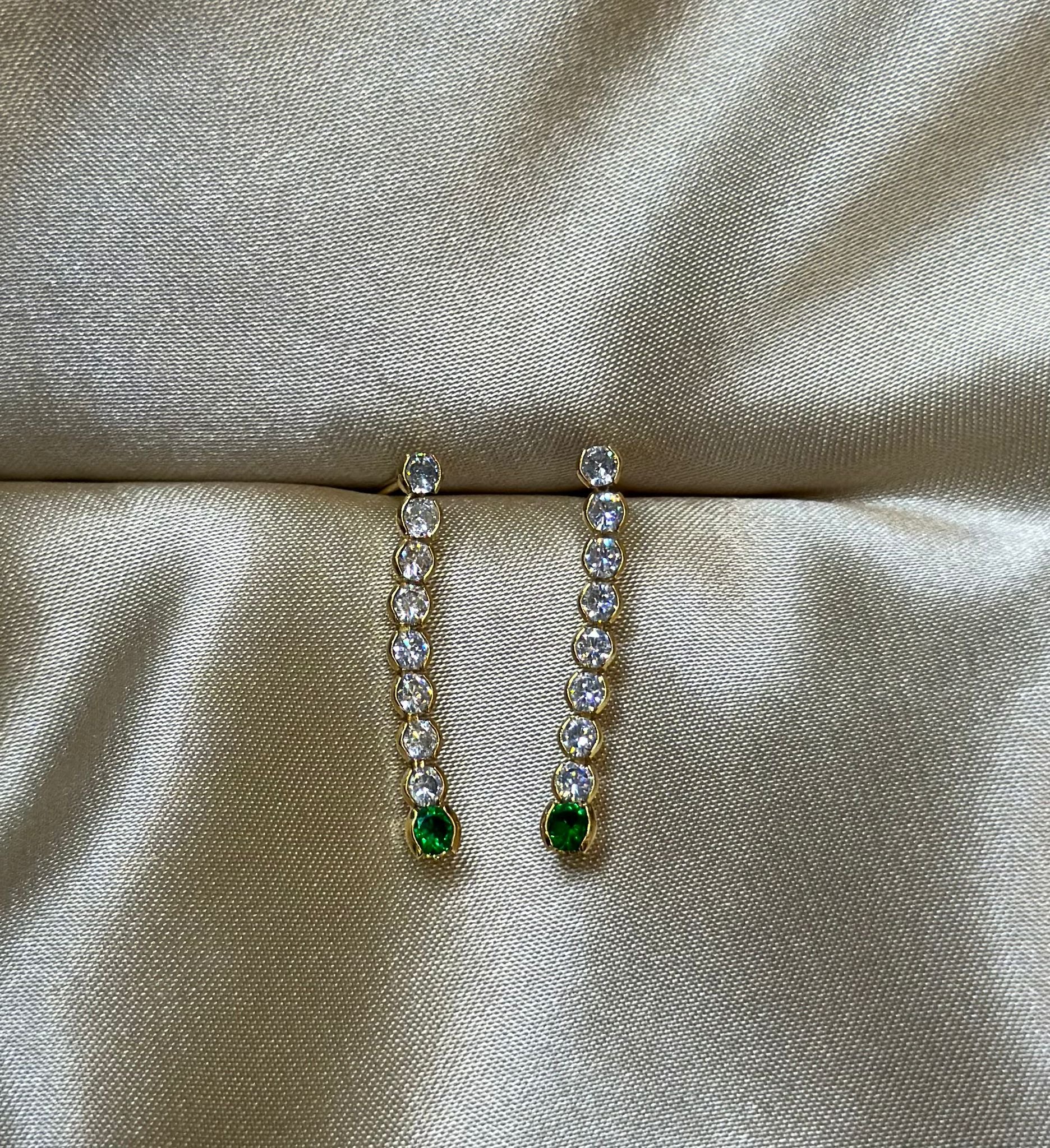 Emerald Chandelier Studs