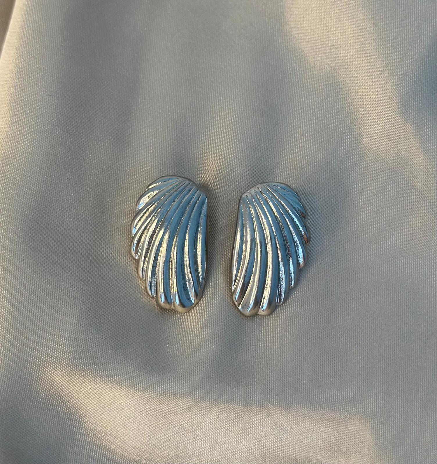 Silver Angel Wing Post Earrings