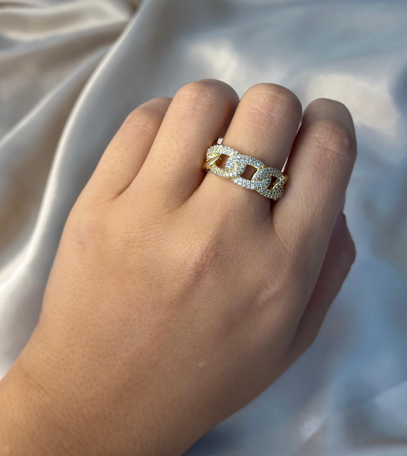 Frosted Miami Cuban Link Ring