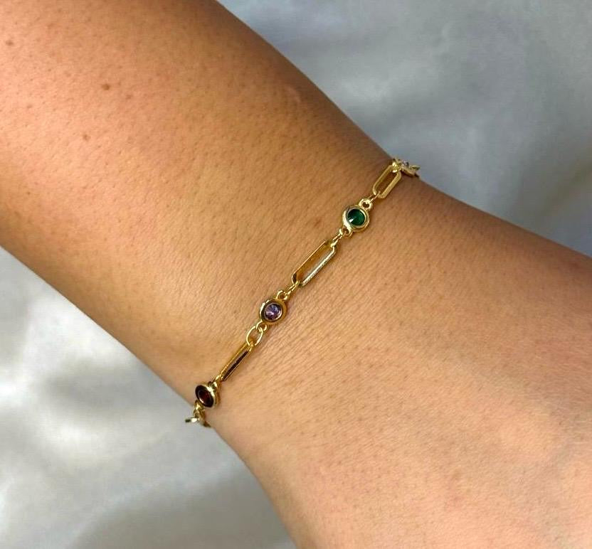 Rainbow Paperclip Bracelet