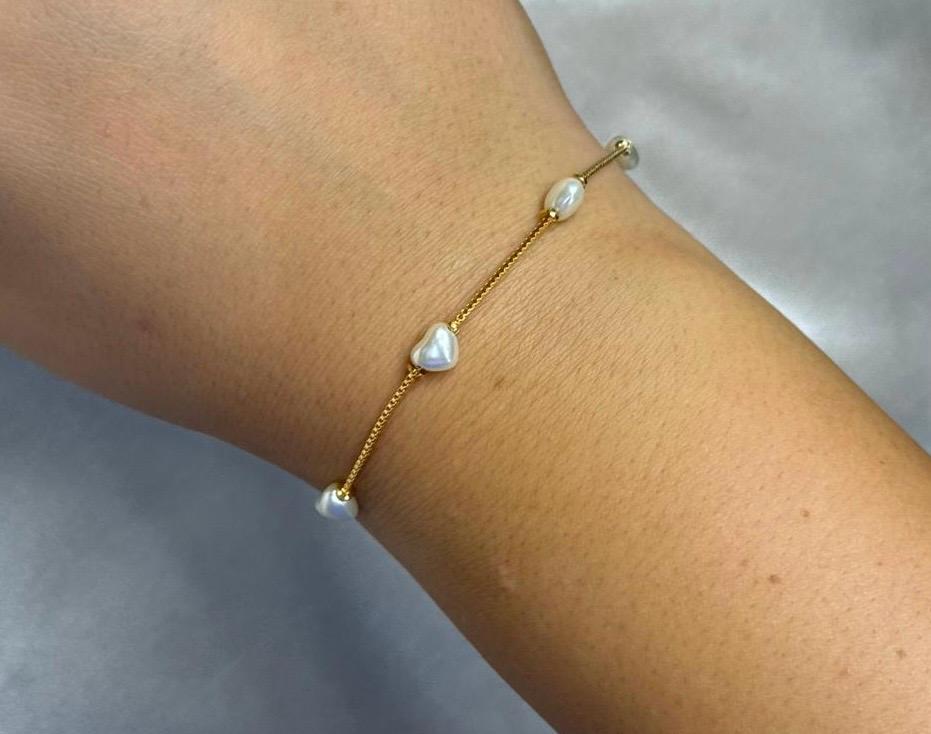 Heart Pearl Bracelet