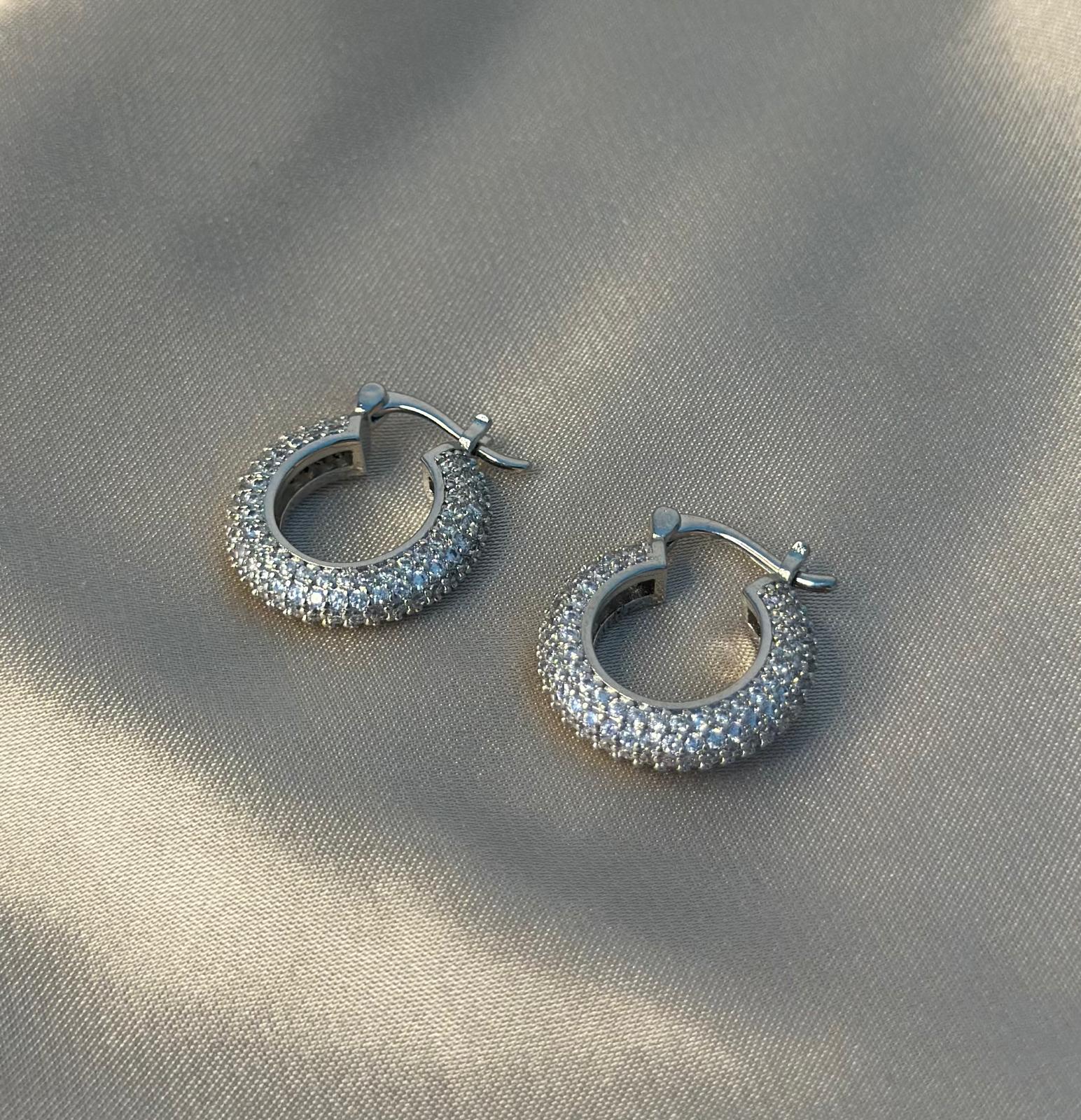 Silver Frosted French Lever Hoop Earrings