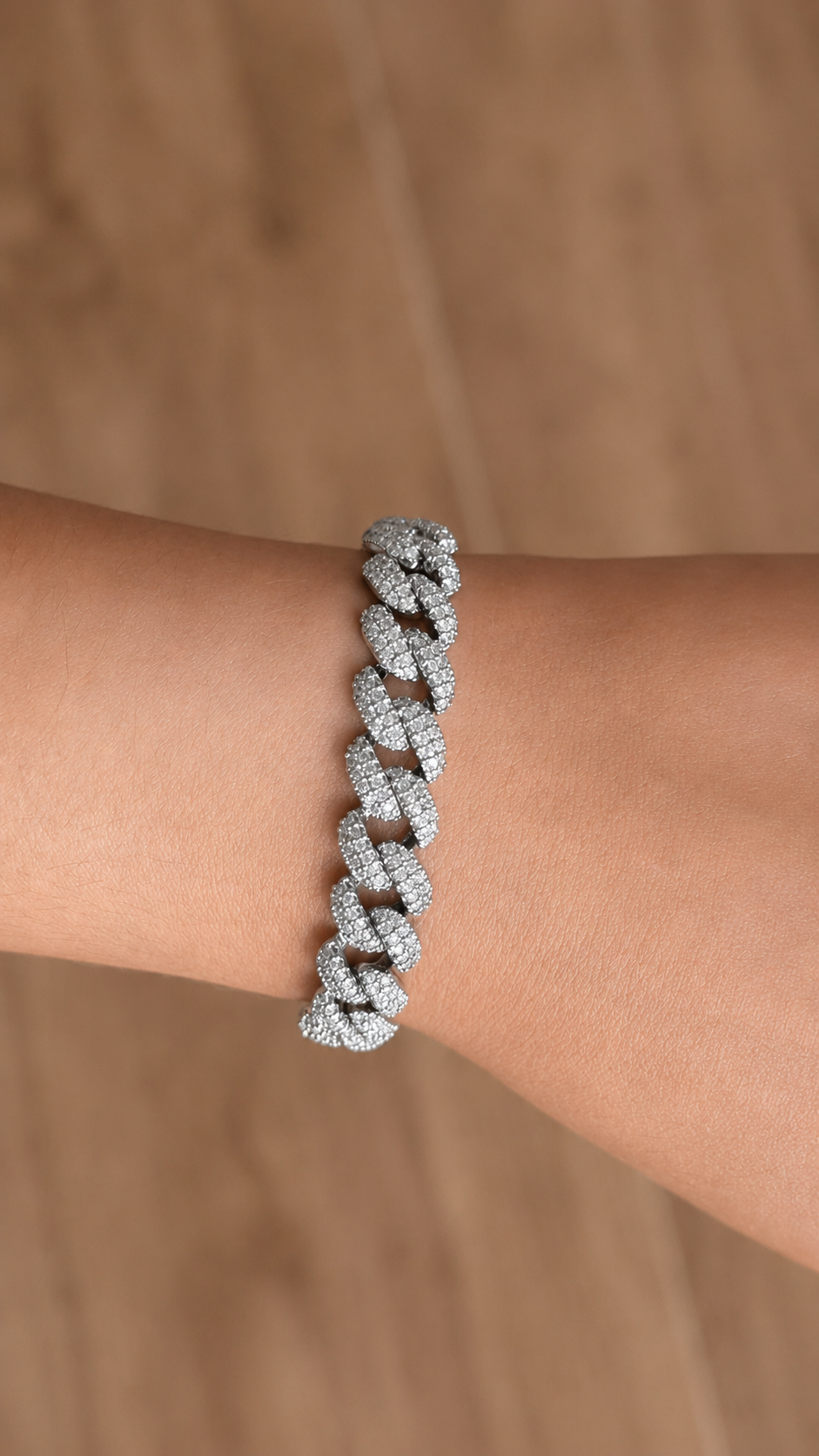 Silver Frosted Miami Cuban Link Bracelet