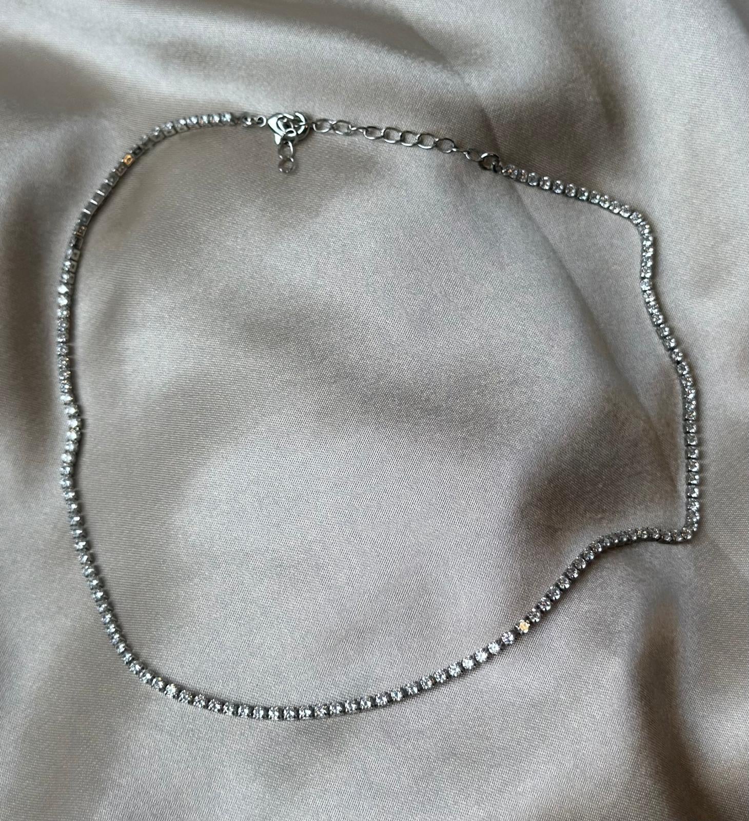 Silver Classic Tennis Necklace