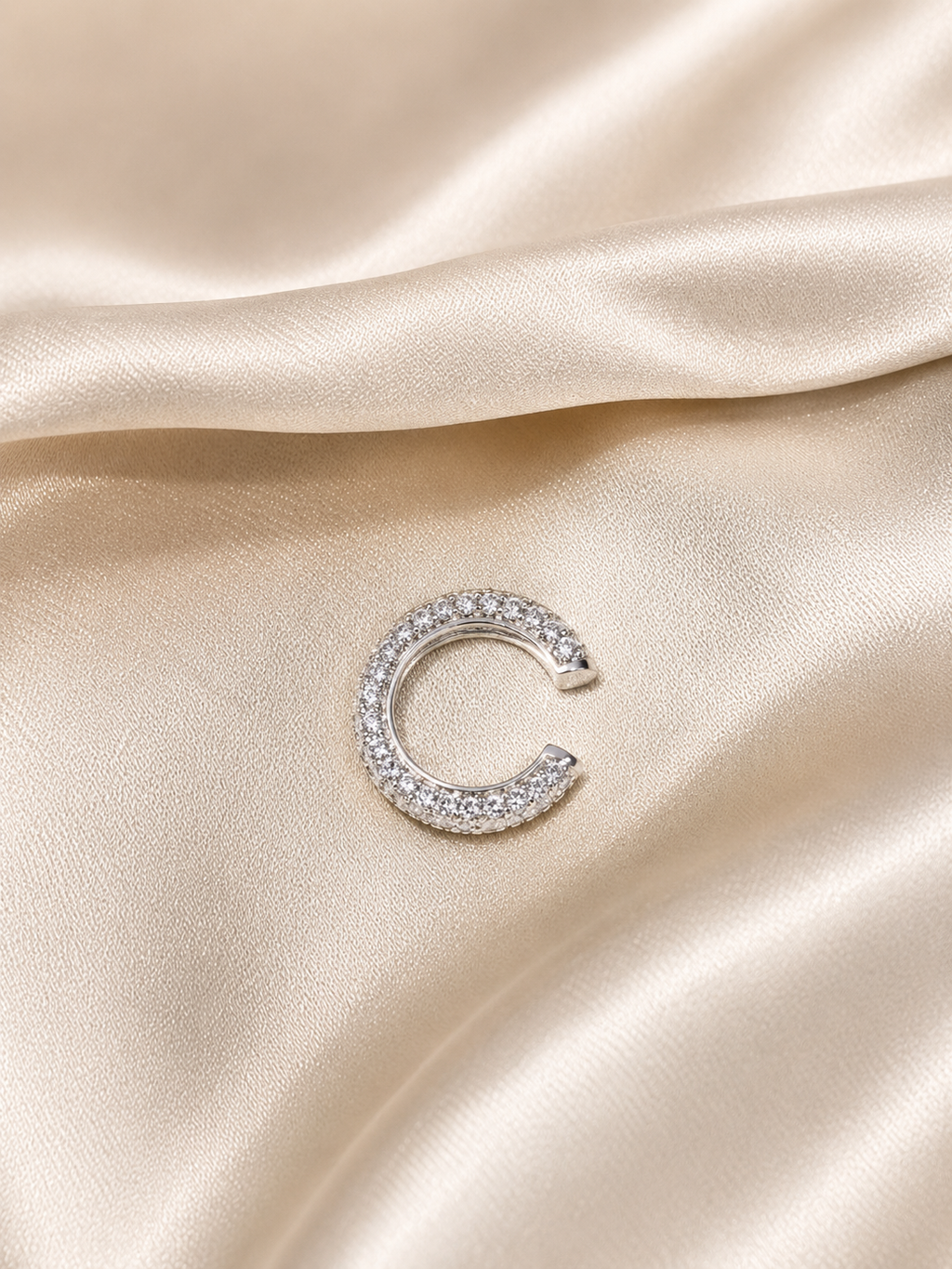 Silver Pave Ear Cuff