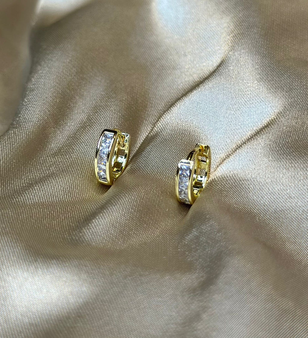 Mini Baguette Huggie Earrings