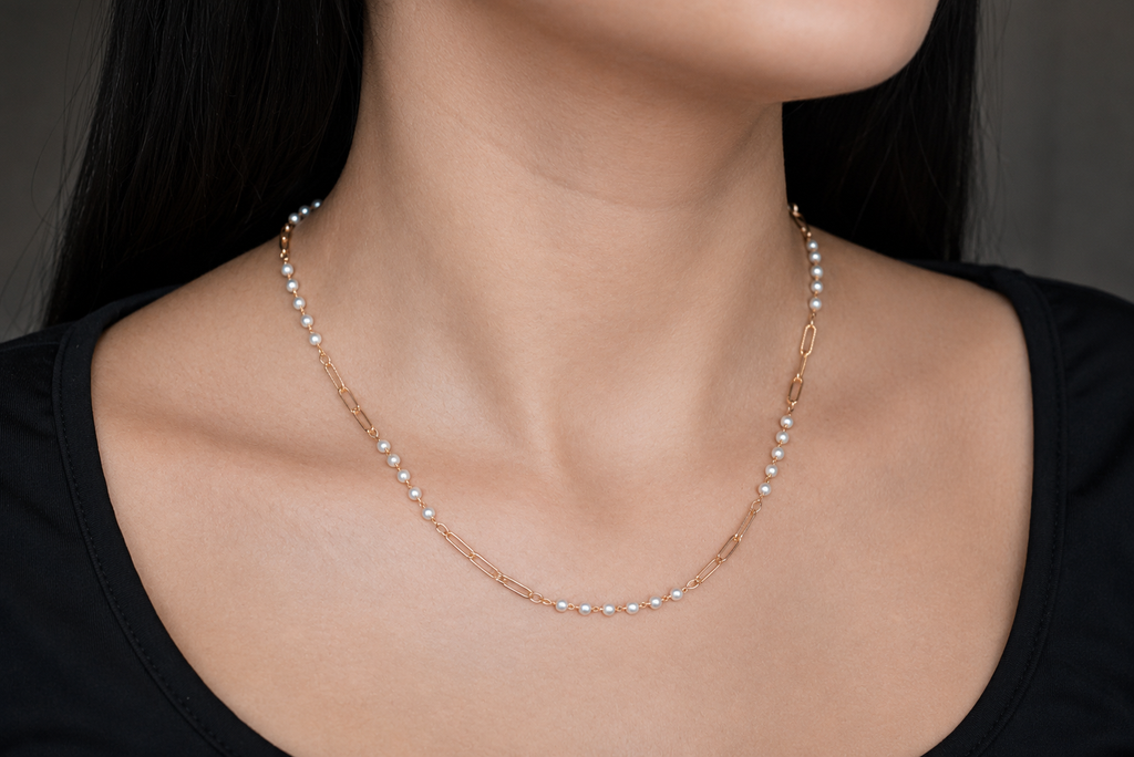 Paperclip Pearl Necklace