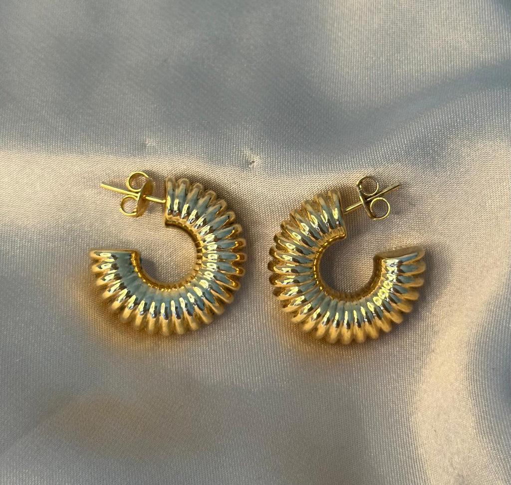 Chunky Macaroni Hoop Earrings