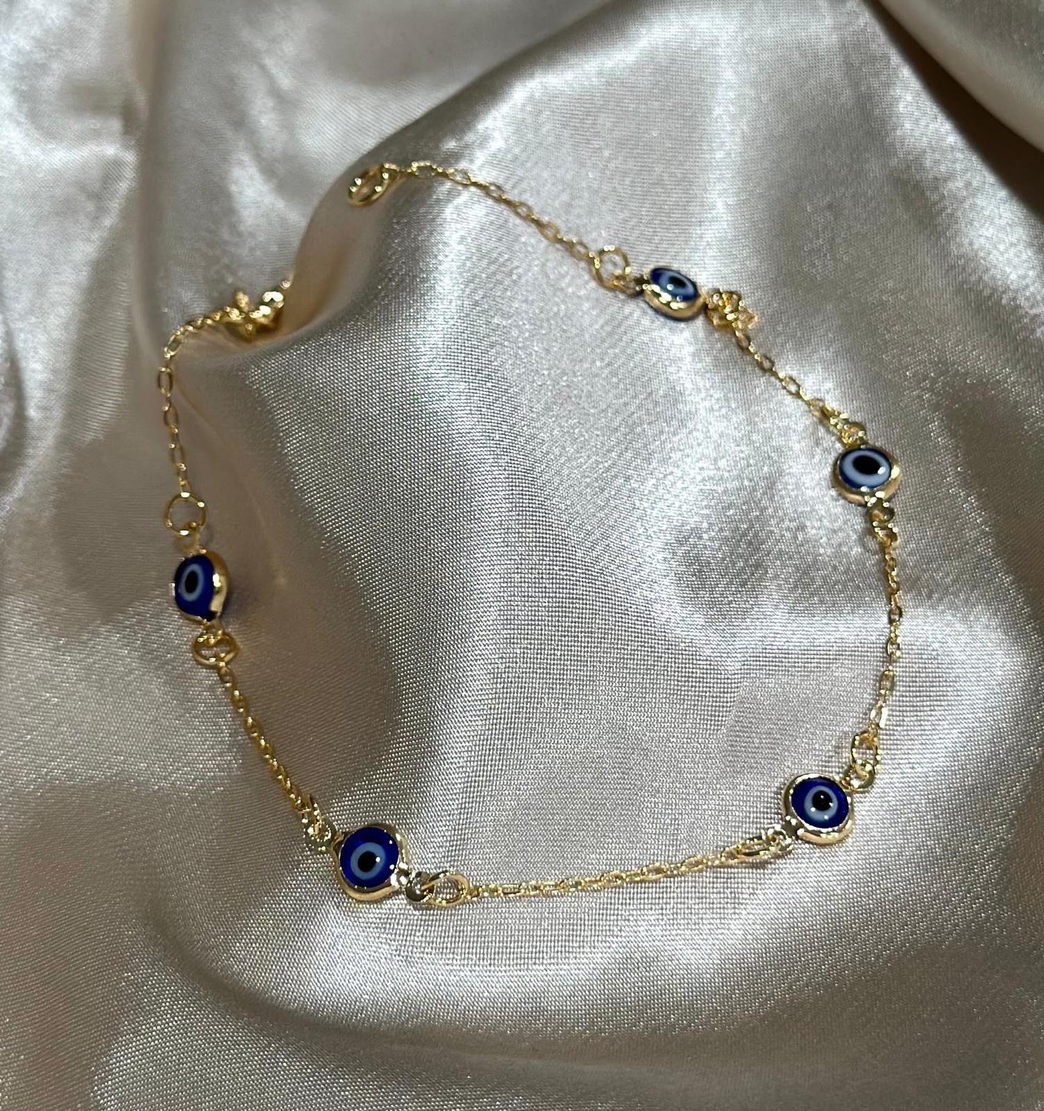 Navy Lucky Eye Anklet