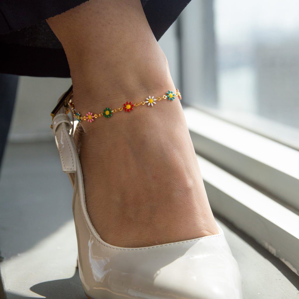 Neon Flower Anklet