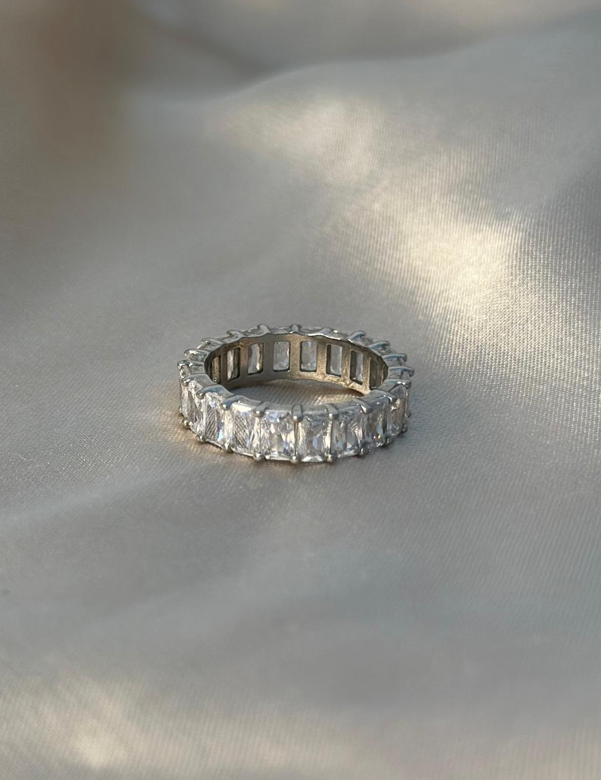 Silver Princess Cut Ring