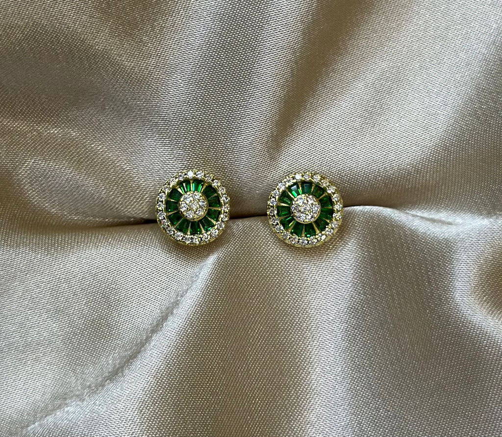 Emerald Pizza Stud Earring