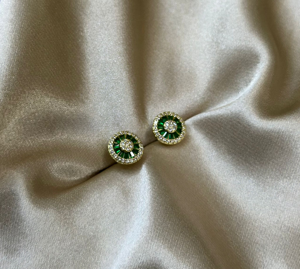 Emerald Pizza Stud Earring