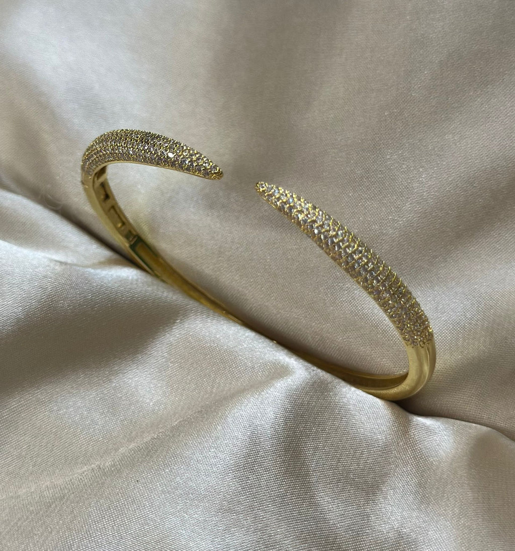 Gold Claw Pave Bangle