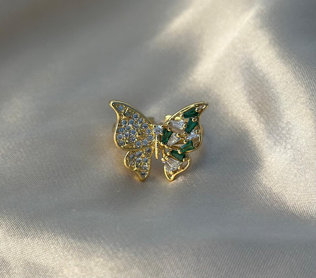 Emerald Butterfly Ring