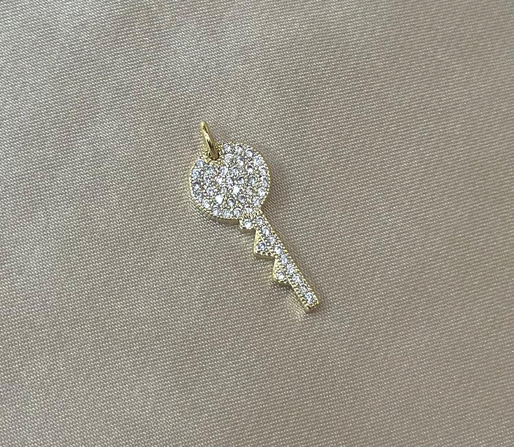 Pave Key Charm