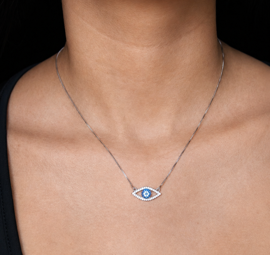 Silver Aegis Eye Necklace