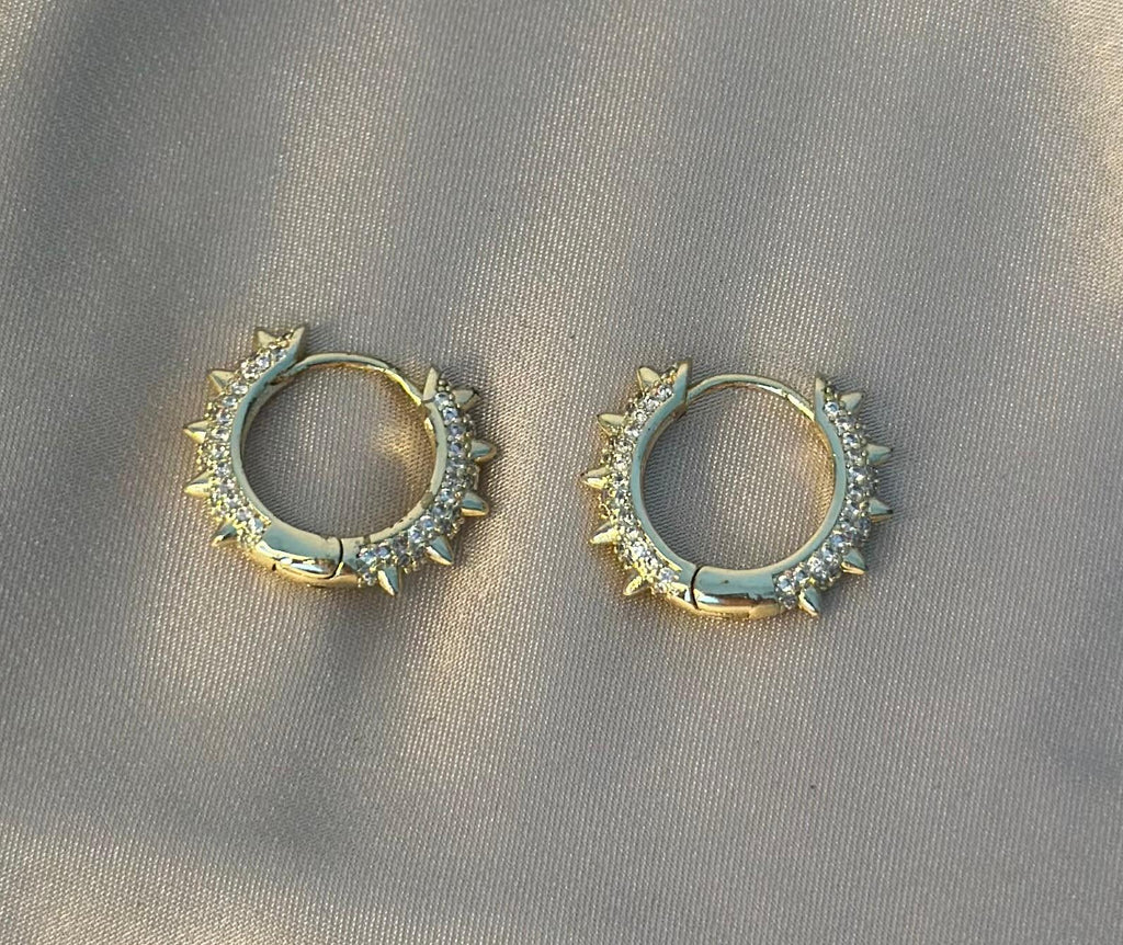 Multi Spike Huggie Earrings