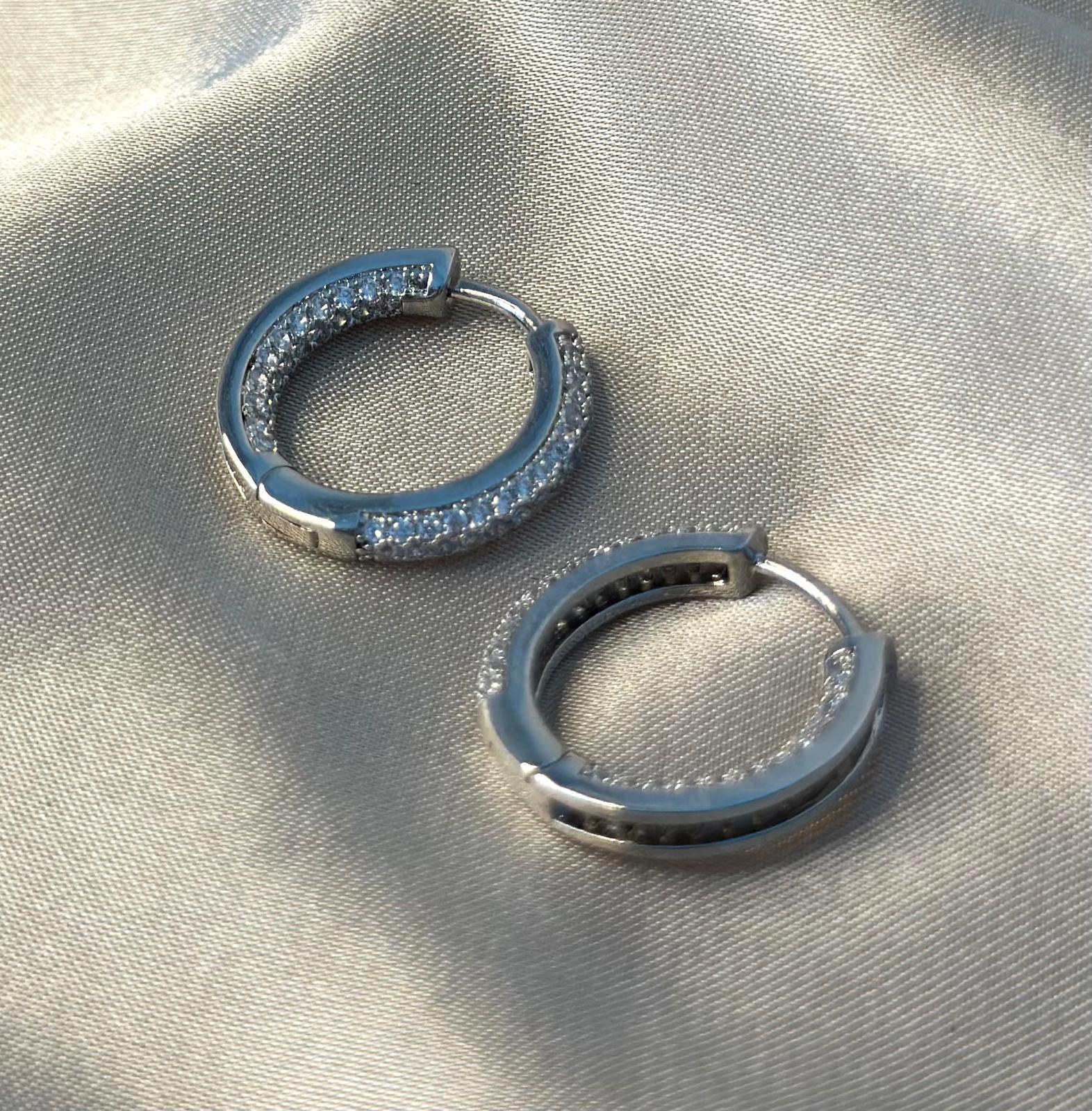 Silver MicroPave Gloria Huggies