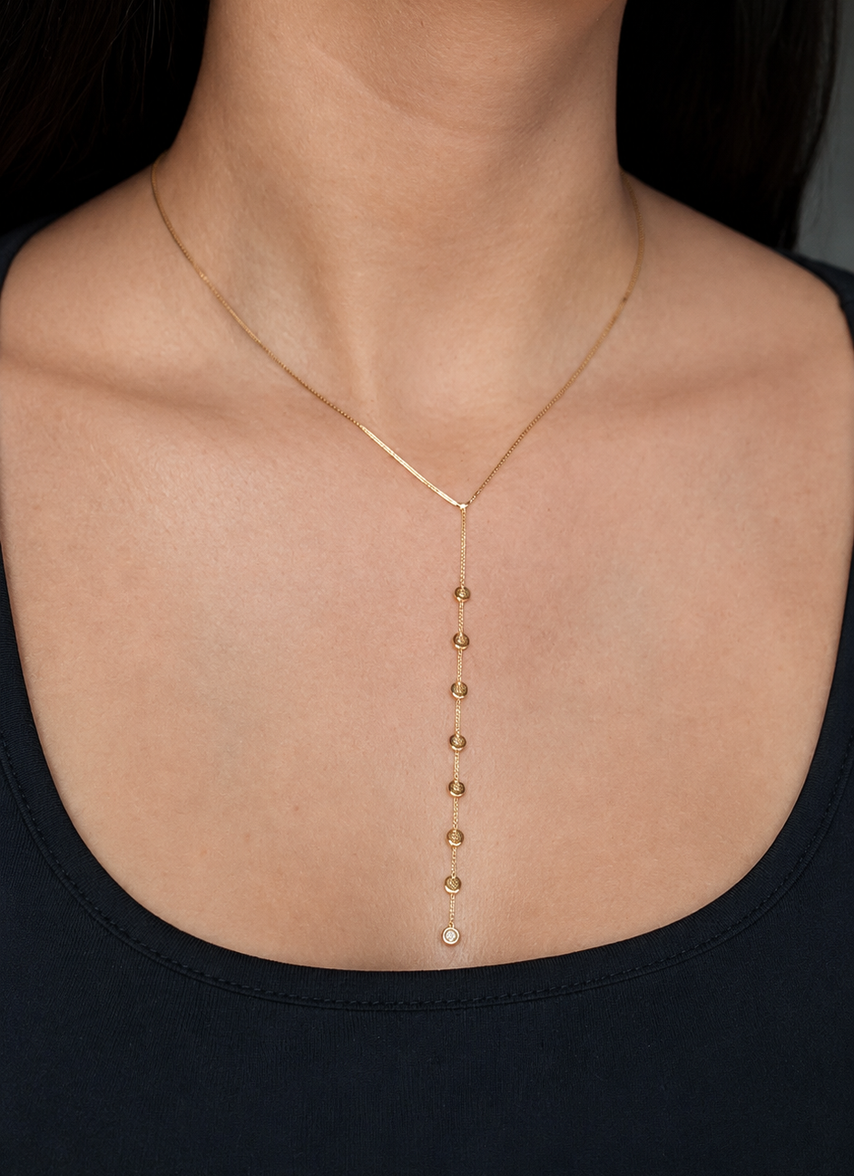 Disk Lariat Necklace