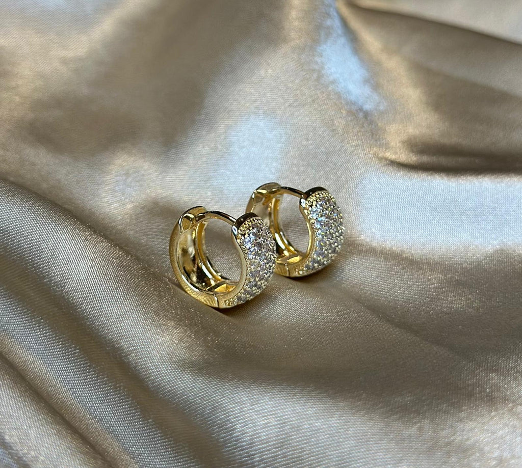 Chubby Pave Huggie Earrings