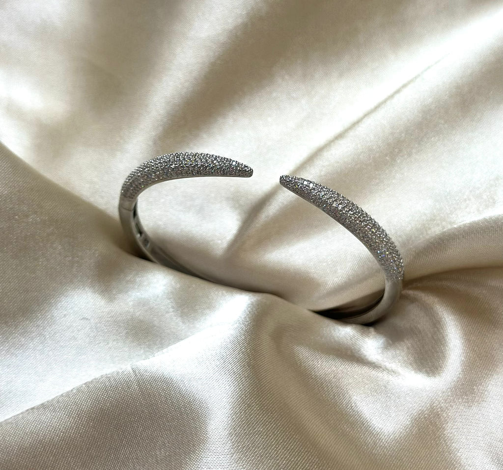 Silver Claw Pave Bangle