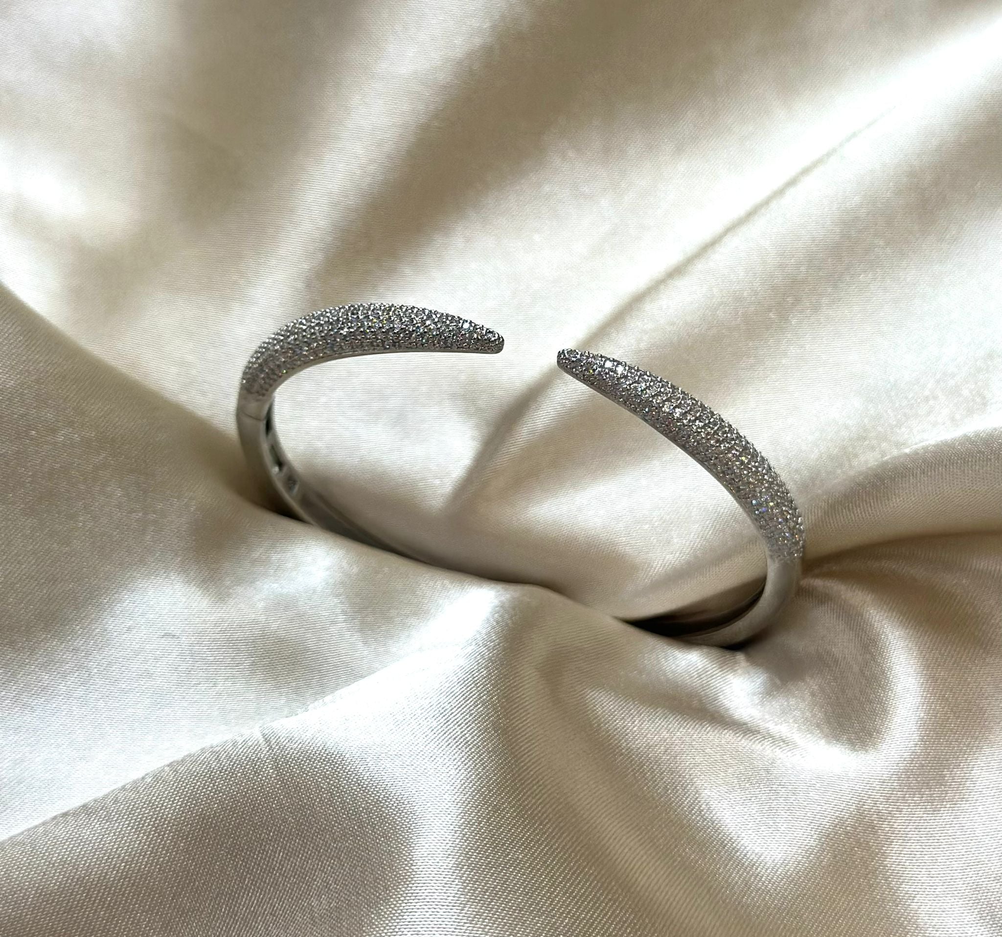 Silver Claw Pave Bangle