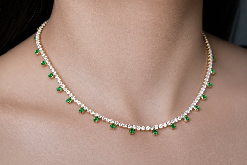 Emerald Chandelier Necklace