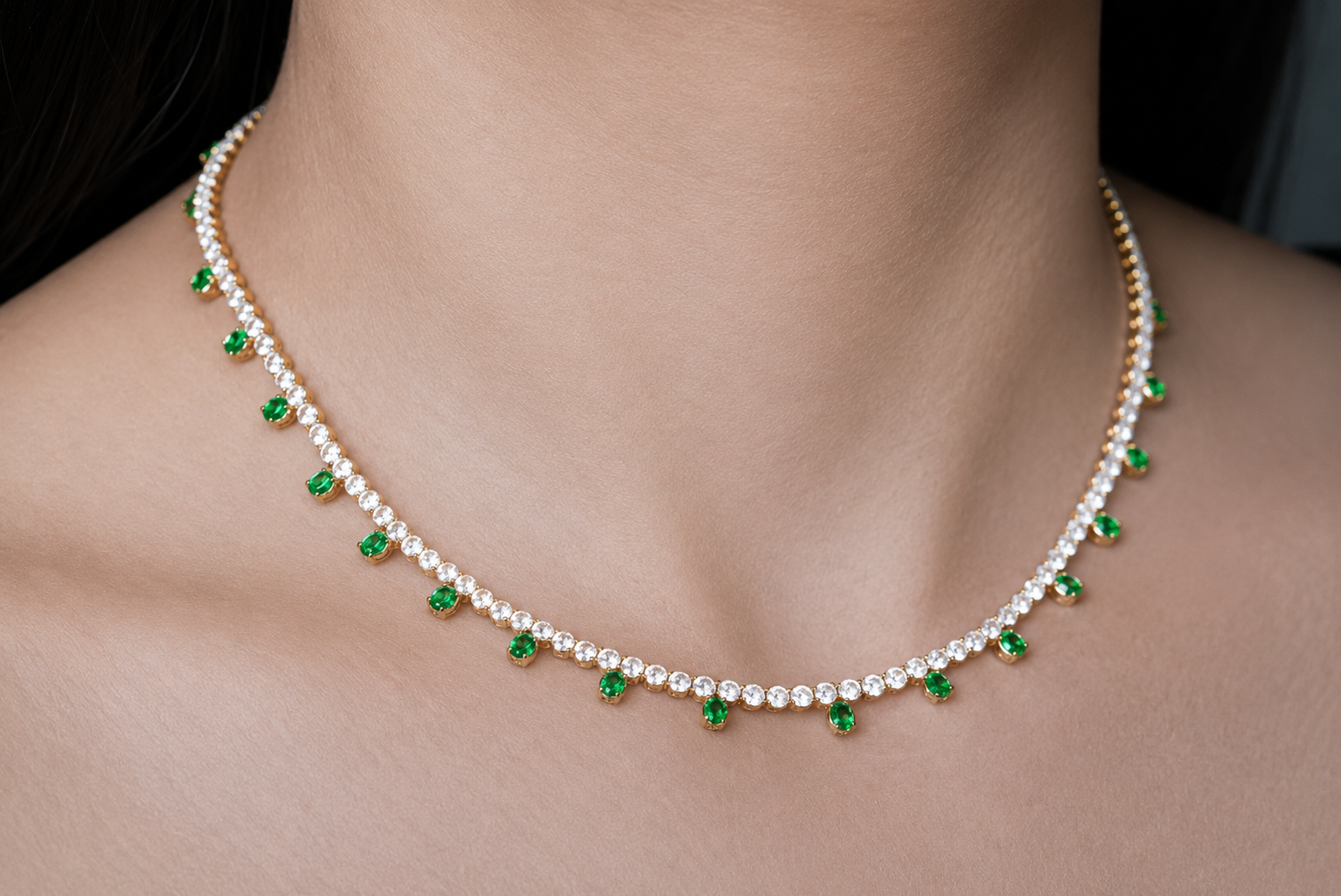 Emerald Chandelier Necklace