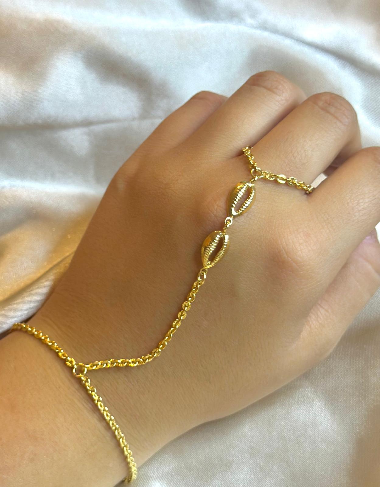 Sea Shell Hand Chain Bracelet