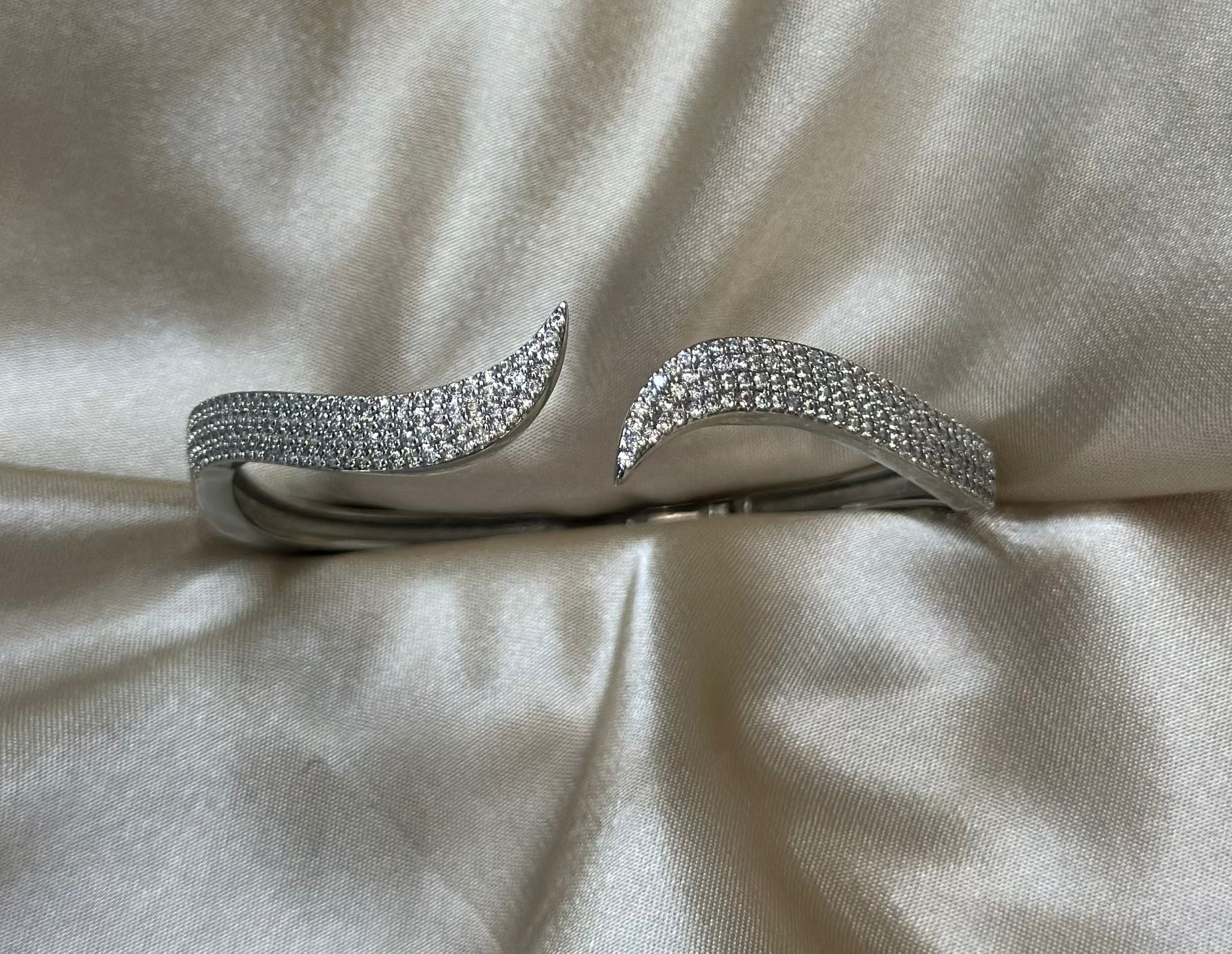 Silver Pave Wave Bangle