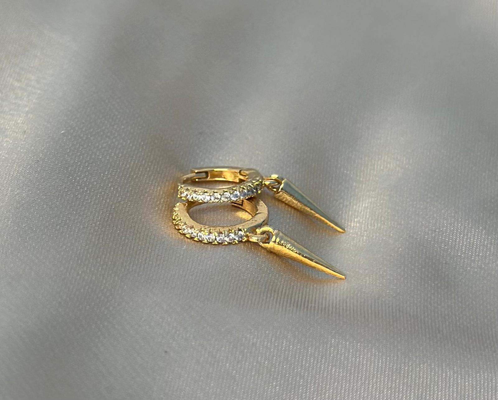 Mini Spike Huggie Earrings